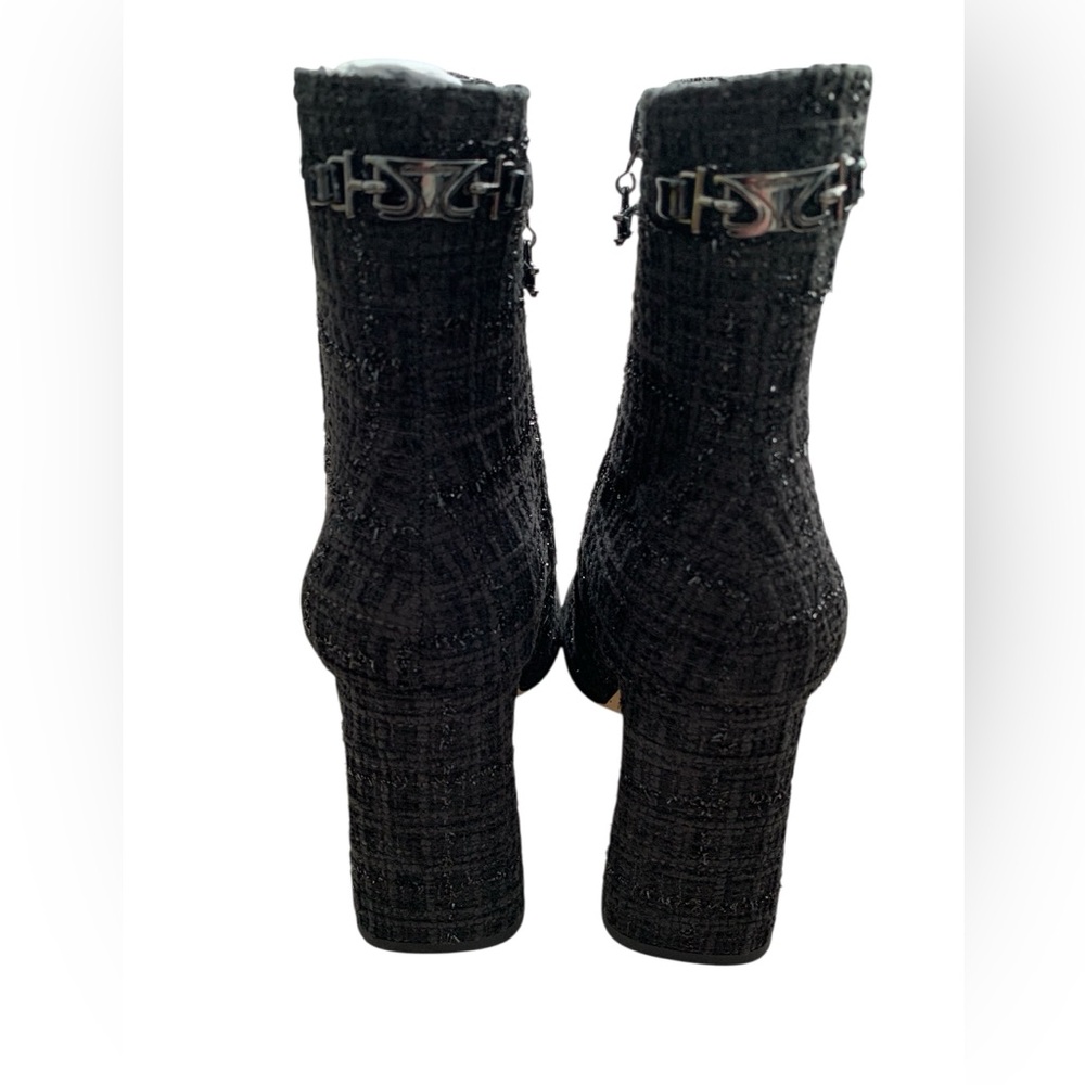 Circus by Sam Edelman Black Sparkly Tweed With Patent Leather Ankle Boots size 6 - Picture 4 of 11